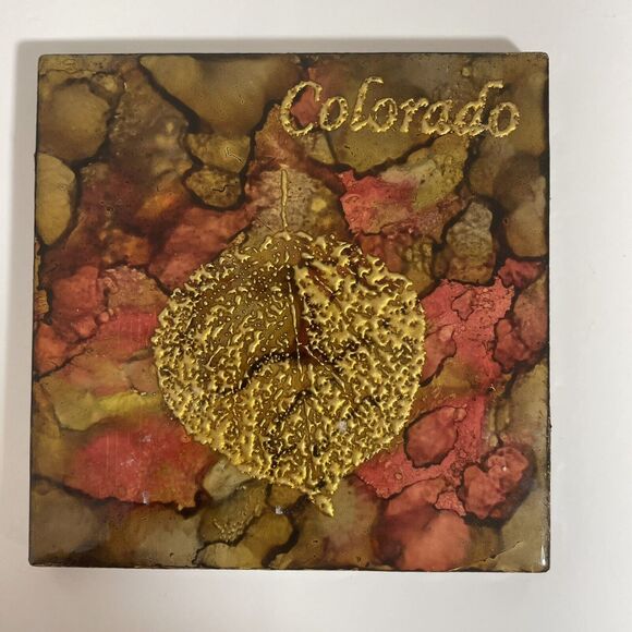 Colorado & The Broadmoor Handpainted By Local Artist Ceramic Coasters Set Of 4 - Picture 4 of 9